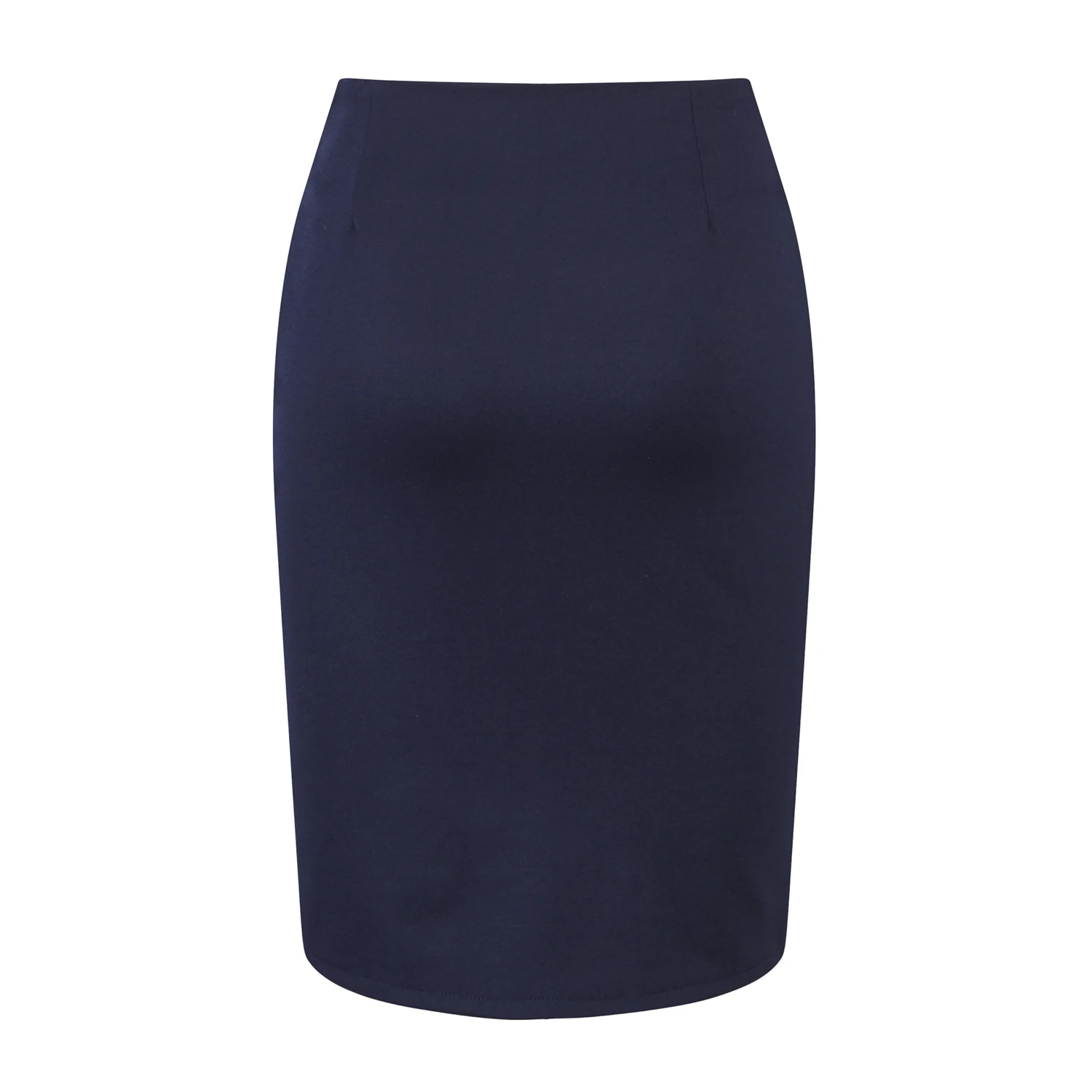 New Women Pencil Skirt Knee Length High Waist Elegant Open Slit Bow Skirt