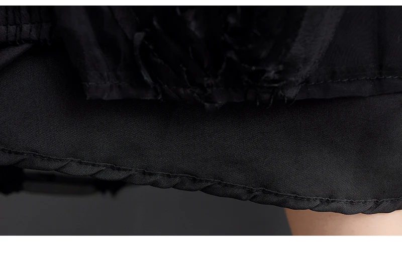 Black Skirt for Women Summer Fashin Heavyweight Chic Design Pleated A-line Easy Match Elastic Waist Dress Female Creative Skirt