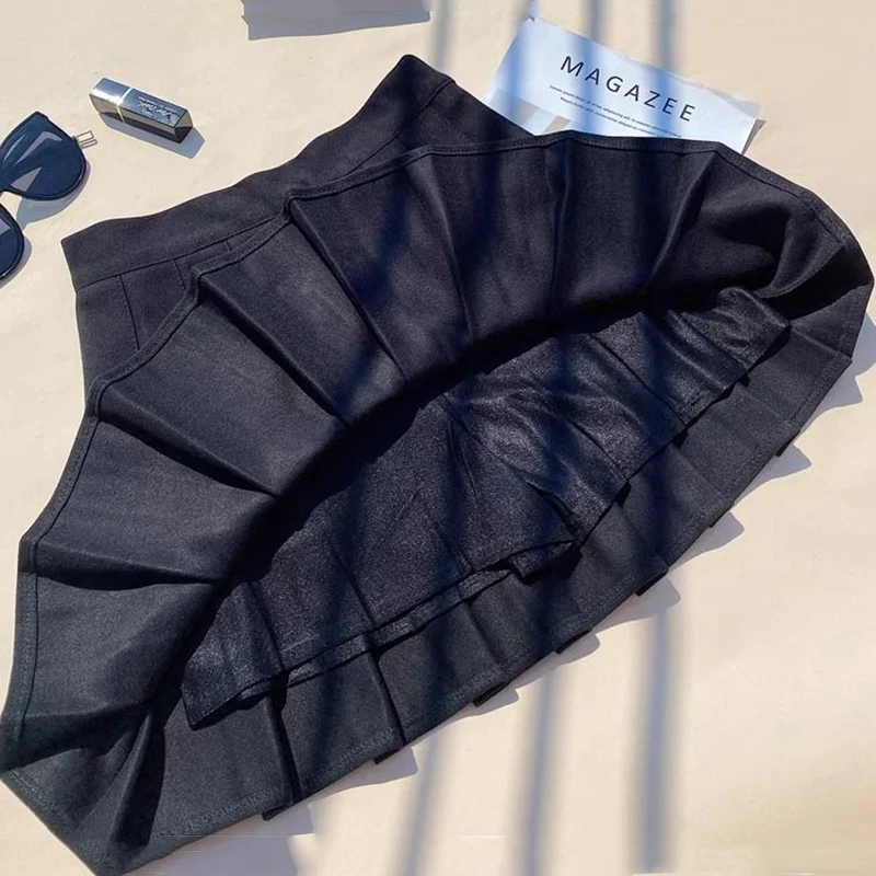 Faux Wool Pleated Skirts for Women Y2K Autumn Winter High Waist Preppy Woolen Jk Dance Skirt Korean Streetwear Female Mini Skirt