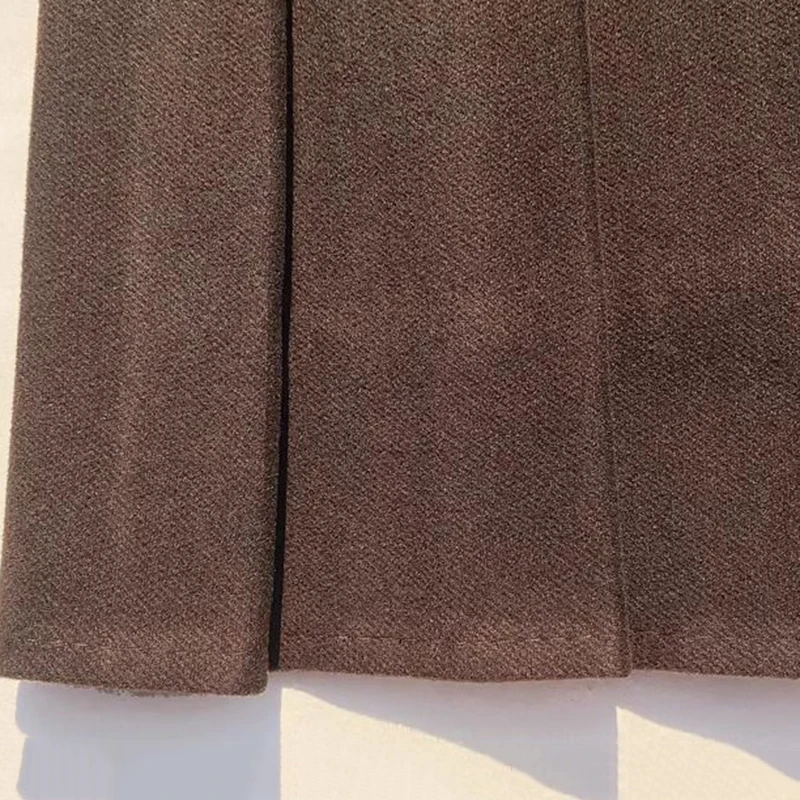 Faux Wool Pleated Skirts for Women Y2K Autumn Winter High Waist Preppy Woolen Jk Dance Skirt Korean Streetwear Female Mini Skirt