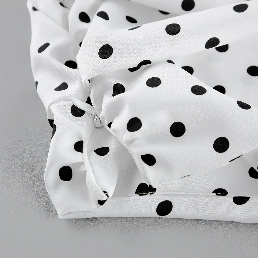 Elegant White Polka Dot Maxi Skirt Women High Waist Slim Ruffled Mermaid Skirt 2026 Summer Chic Y2k Party Long Skirts Streetwear