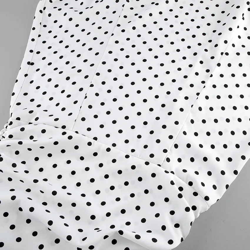 Elegant White Polka Dot Maxi Skirt Women High Waist Slim Ruffled Mermaid Skirt 2026 Summer Chic Y2k Party Long Skirts Streetwear