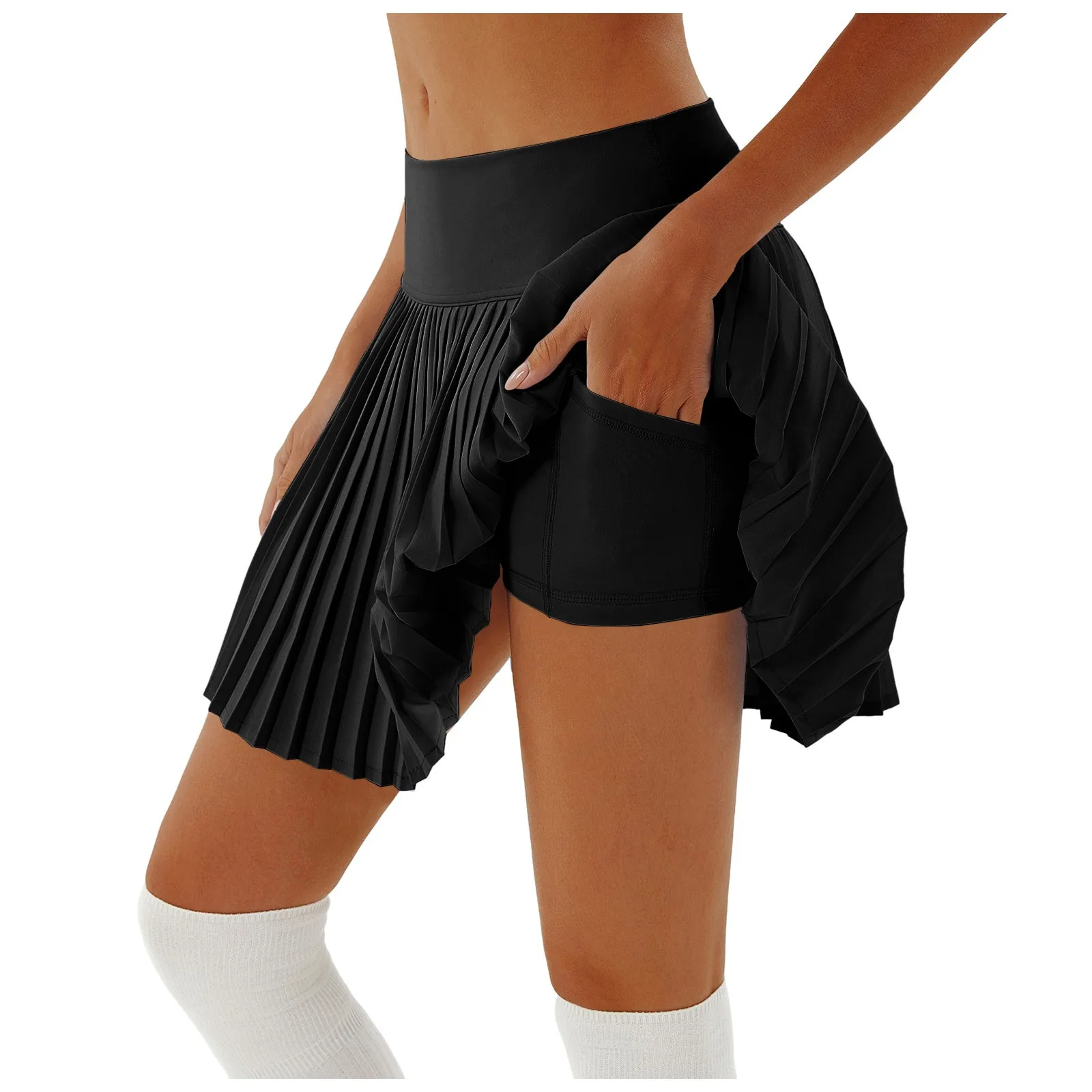 Summer Women Tennis Pleated Skirt With Inner Lining High Waist Sport Fitness Yoga Golf Skirt with Anti Glare Shorts Skort Faldas
