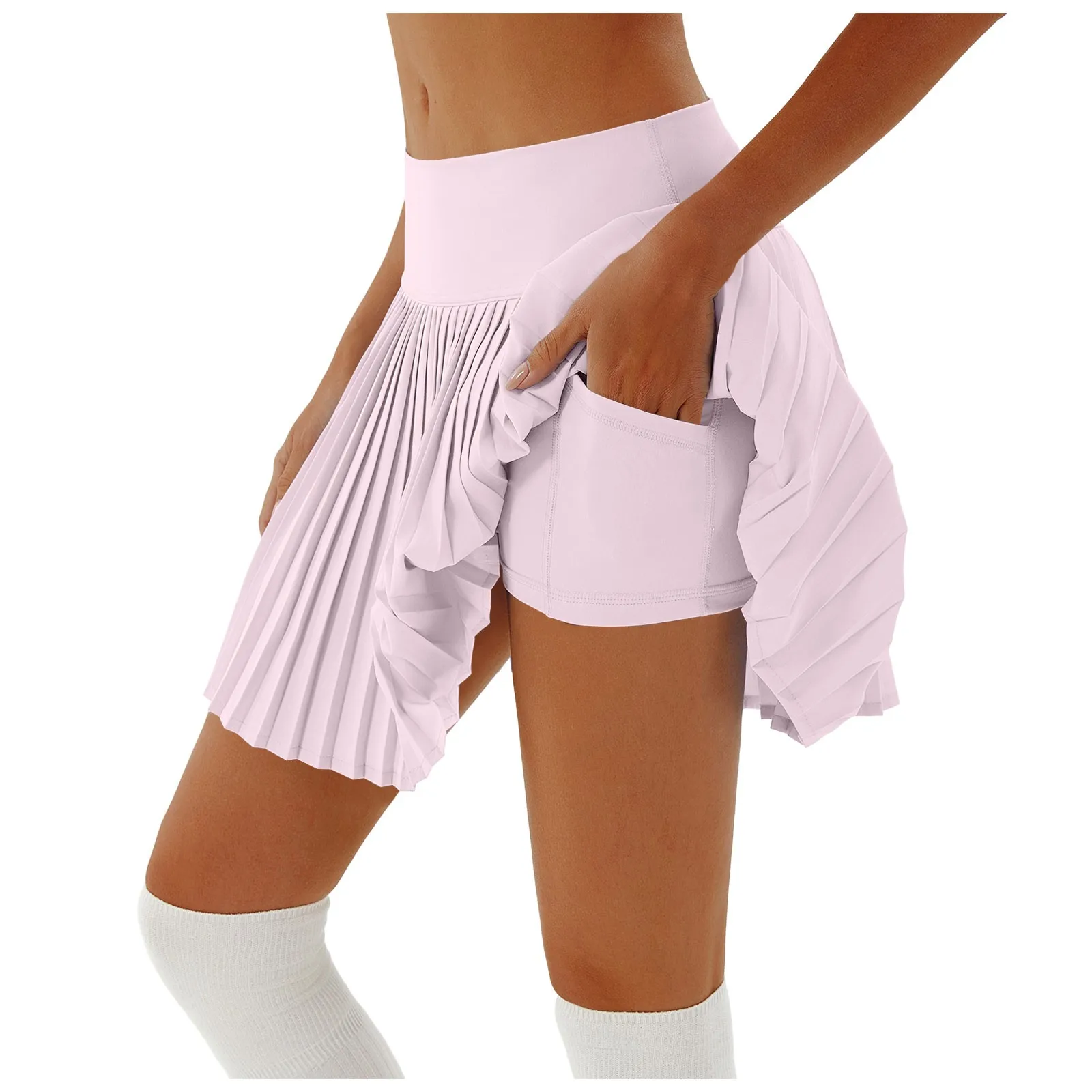 Summer Women Tennis Pleated Skirt With Inner Lining High Waist Sport Fitness Yoga Golf Skirt with Anti Glare Shorts Skort Faldas
