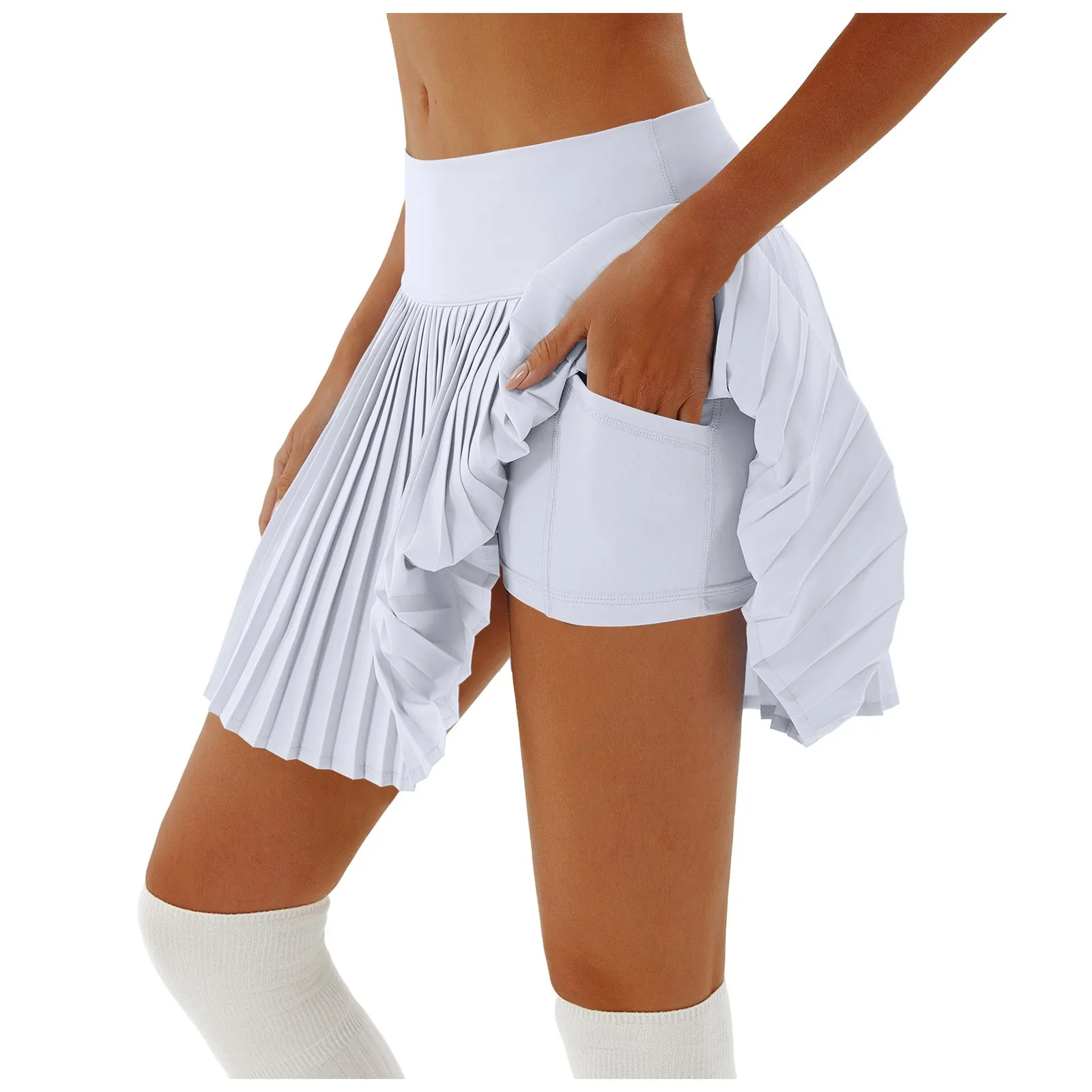 Summer Women Tennis Pleated Skirt With Inner Lining High Waist Sport Fitness Yoga Golf Skirt with Anti Glare Shorts Skort Faldas