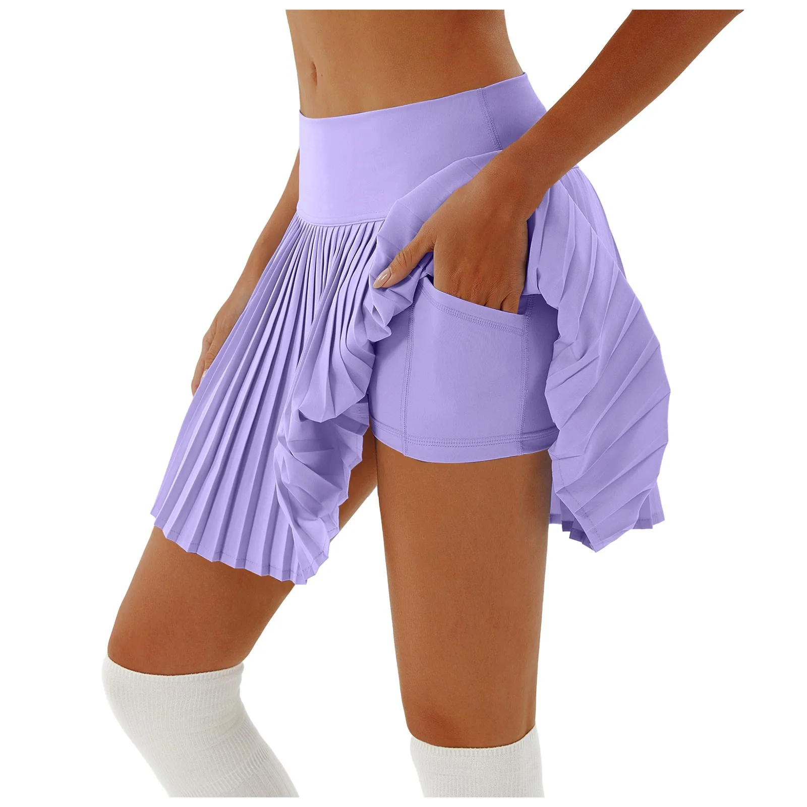 Summer Women Tennis Pleated Skirt With Inner Lining High Waist Sport Fitness Yoga Golf Skirt with Anti Glare Shorts Skort Faldas