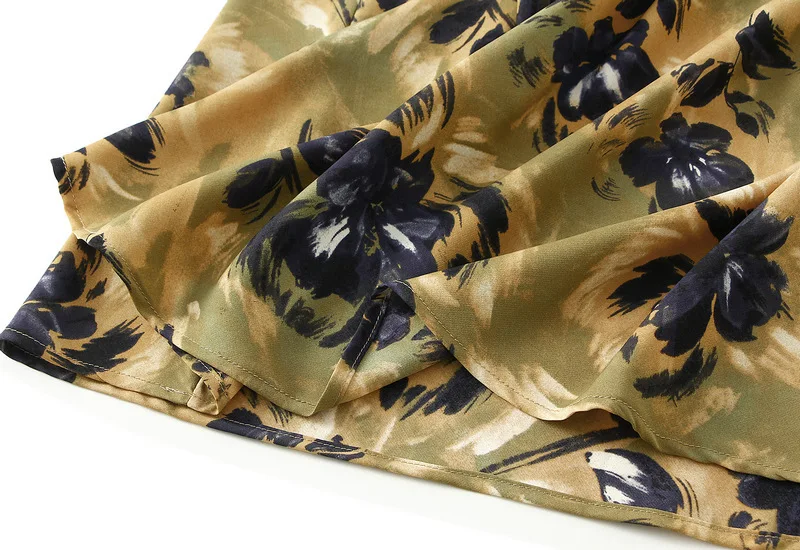 Women Summer Fashion Floral Print Satin Long Skirts 2025 Female Trendy Luxury Elegant Vacation Style Faldas