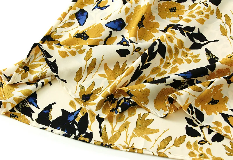Women Summer Fashion Floral Print Satin Long Skirts 2025 Female Trendy Luxury Elegant Vacation Style Faldas