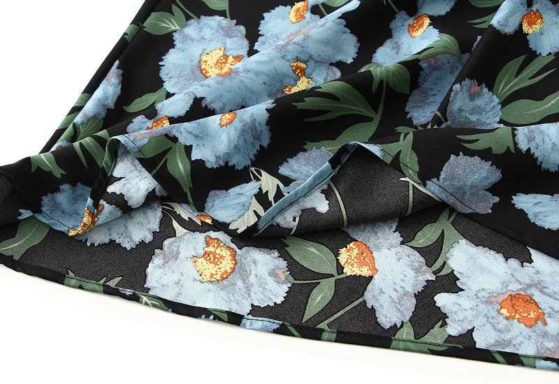 Women Summer Fashion Floral Print Satin Long Skirts 2025 Female Trendy Luxury Elegant Vacation Style Faldas