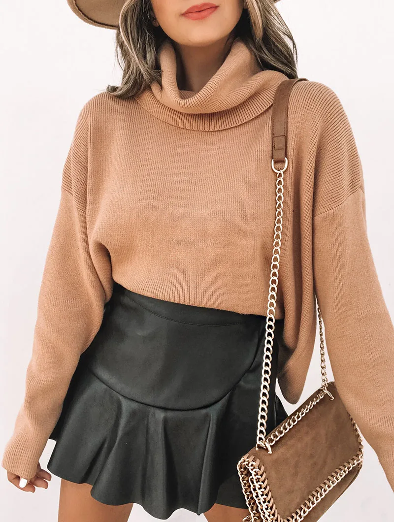 Women Faux Leather Skirts Elastic High Waist Ruffles Spliced Pleated Short Skirt Female Sexy Nightclub PU Leather Mini Skirt