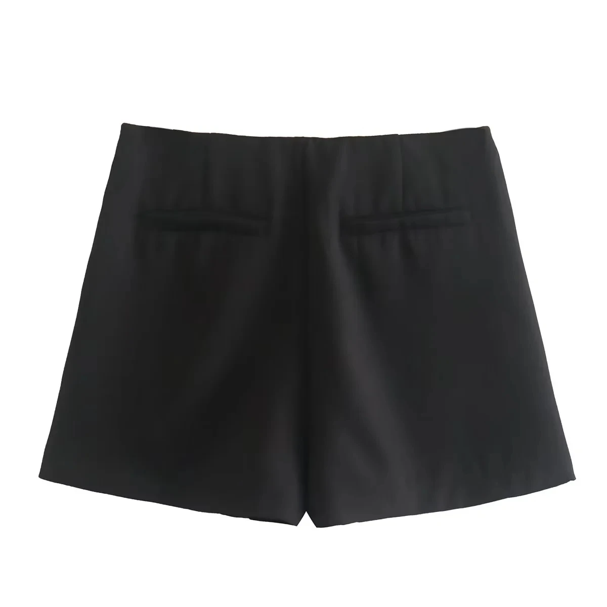 KONDALA Women Fashion 2025 Casual Mini Asymmetrical Skirts Shorts High Waist Back Pockets Wide Leg Skirts Zipper Female Shorts