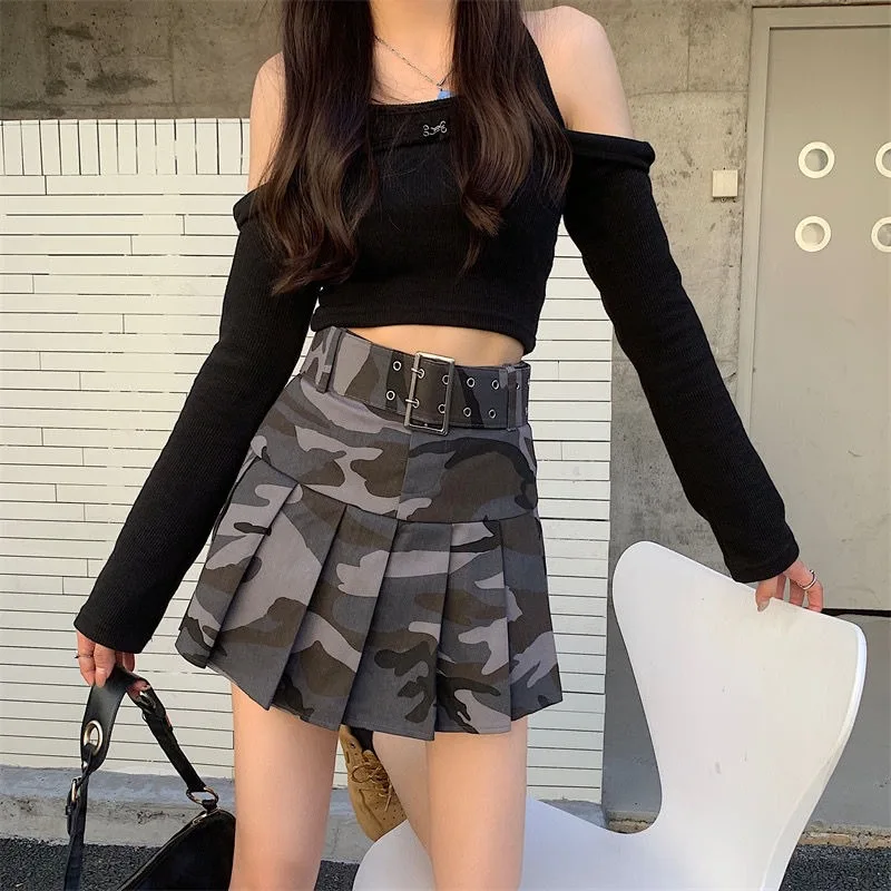 Streetwear Camouflage Women Skirt Summer Jupe Fashion Casual Summer Saia 2025 Faldas Mujer De Moda High Waist Pleated Y2k Skirts
