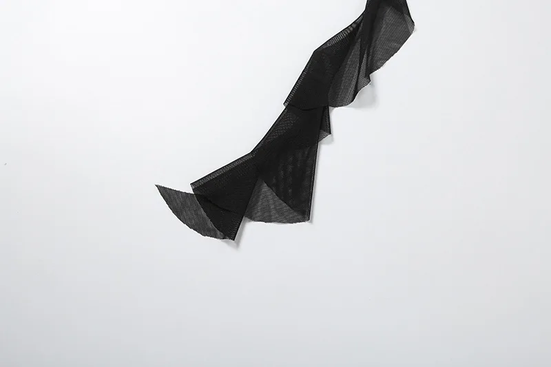 Goth Dark Mall Gothic Black Outfits Women Fashion Street Bottoms Mesh Patchwork Irregular Hem Skirt Kawaii Ruffles Skirts