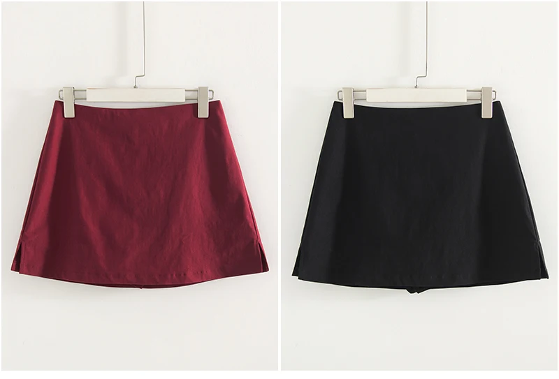 Black Stripe Skirt Mini With Shorts For Women Summer A Line Side Slit White Suit Skirt Short Ladies Mini Skirts With Zipper