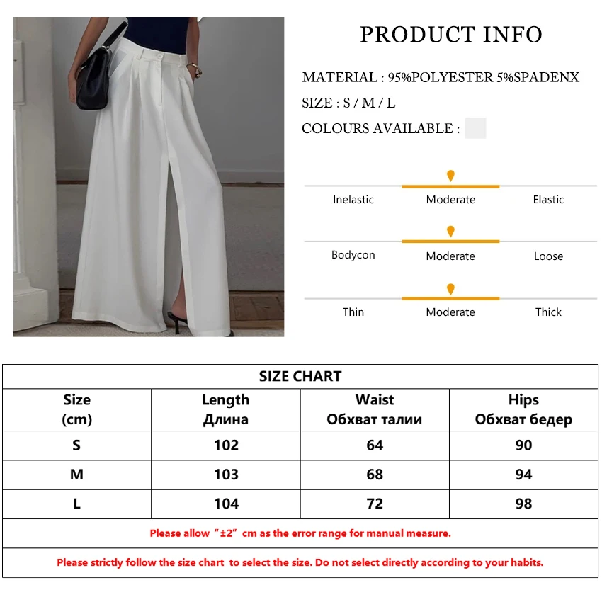 Clacive Fashion Loose White Women's Skirt Casual High Waist Maxi Skirt Elegant Classic Slit Solid Skirt Female Clothing 2025