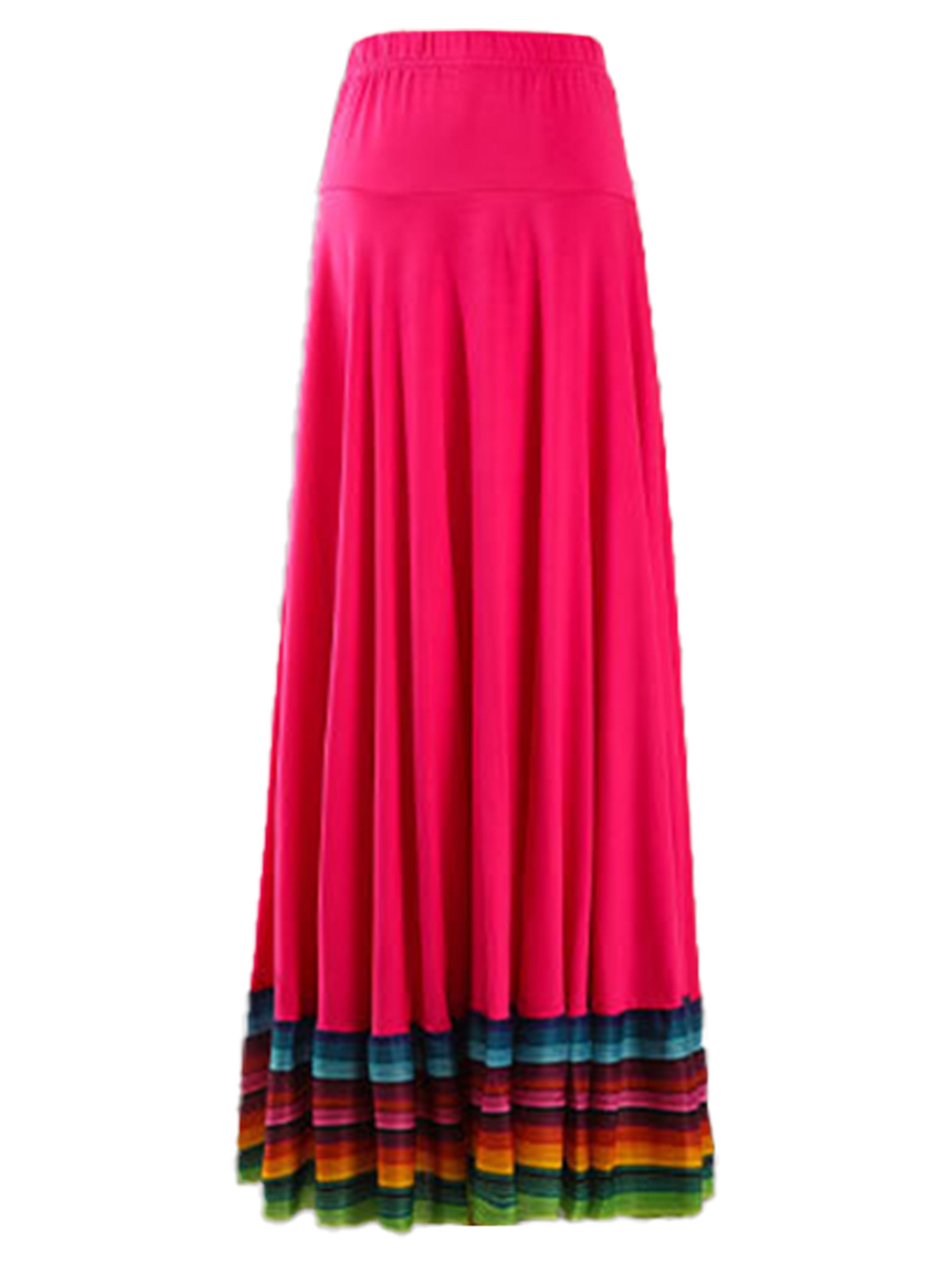 Womens Folklorico Dance Skirt Spanish Flamenco Colorful Big Swing Long Skirts Folkloric Mexican Folk Dance Performance Costume