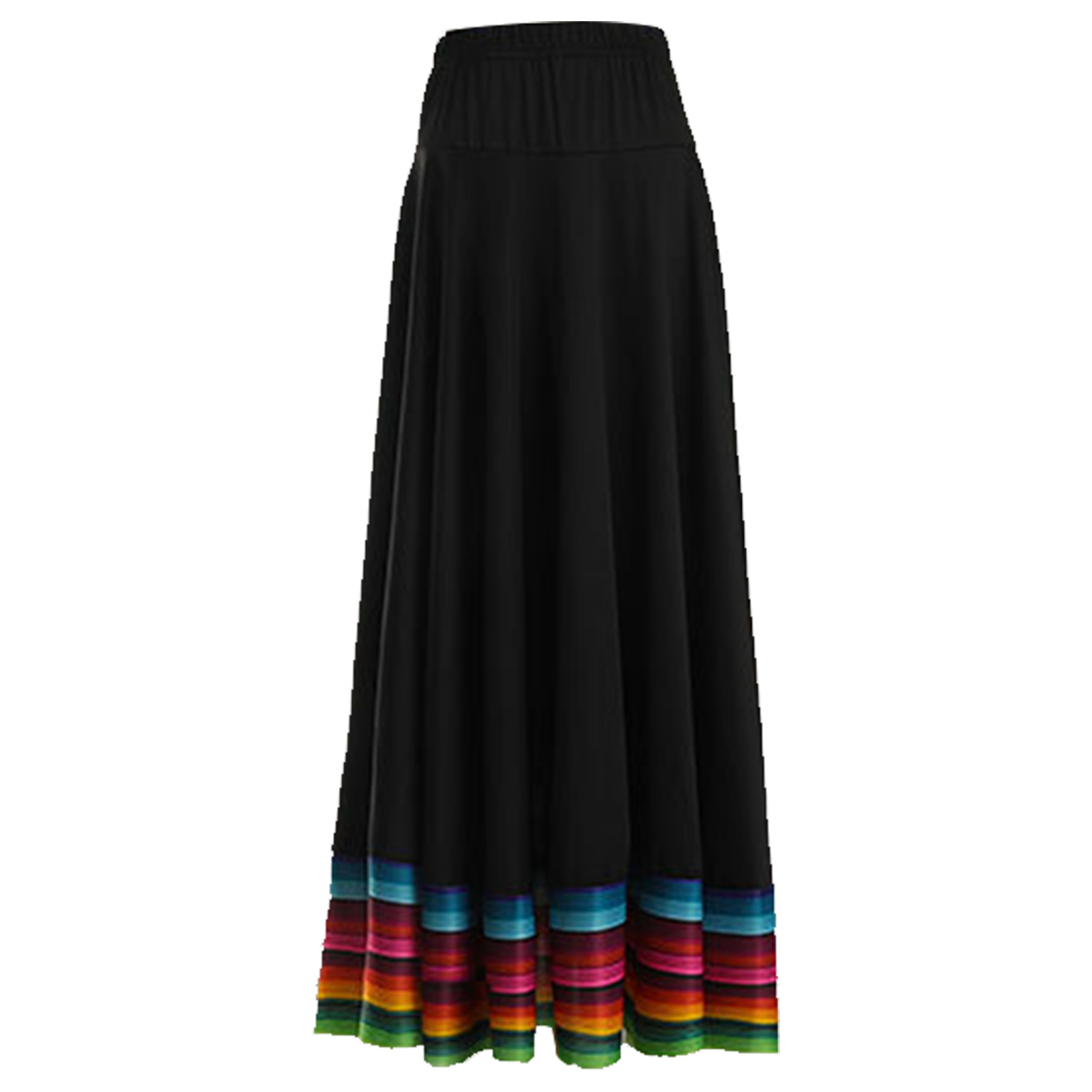 Womens Folklorico Dance Skirt Spanish Flamenco Colorful Big Swing Long Skirts Folkloric Mexican Folk Dance Performance Costume