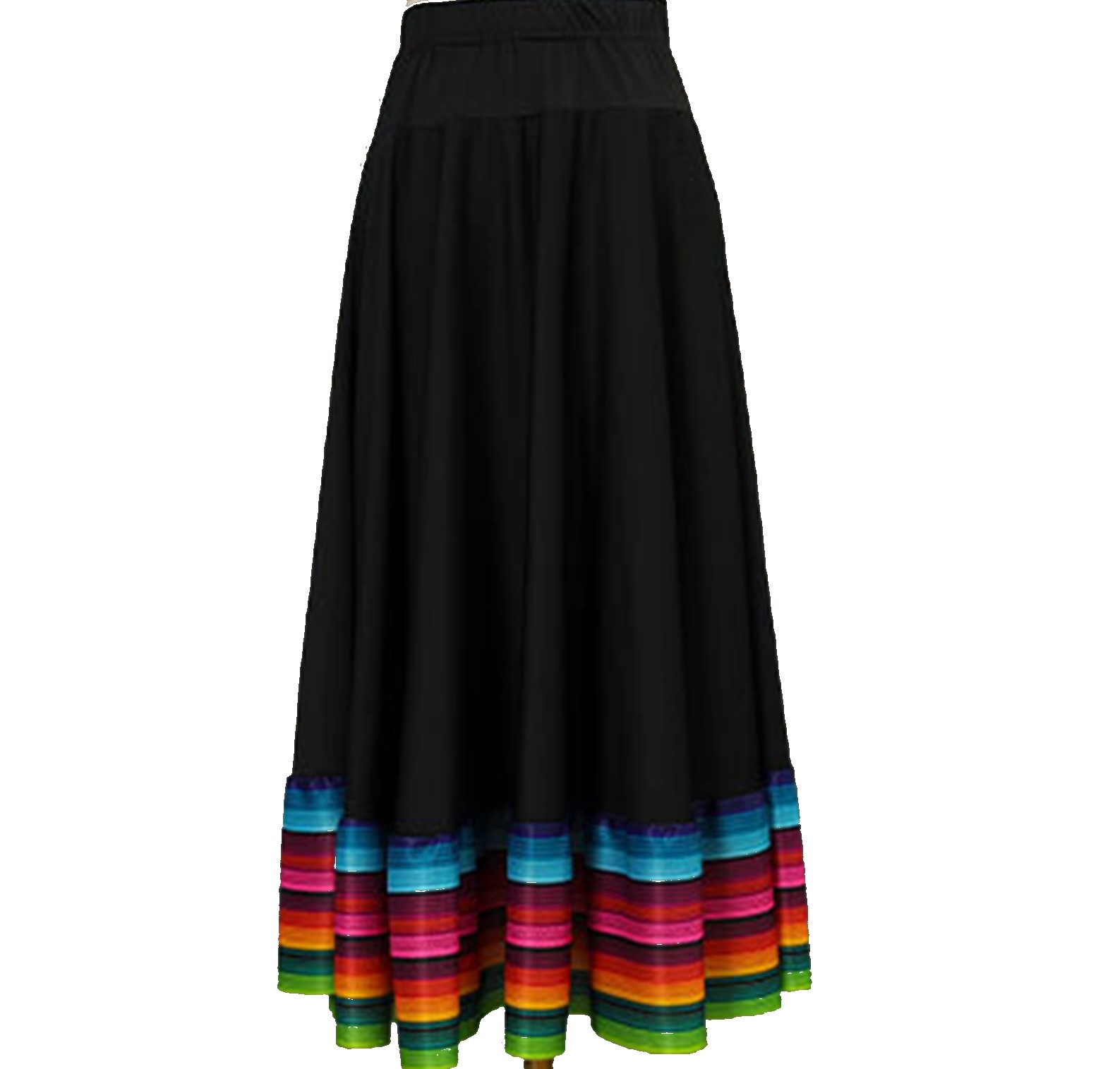 Womens Folklorico Dance Skirt Spanish Flamenco Colorful Big Swing Long Skirts Folkloric Mexican Folk Dance Performance Costume
