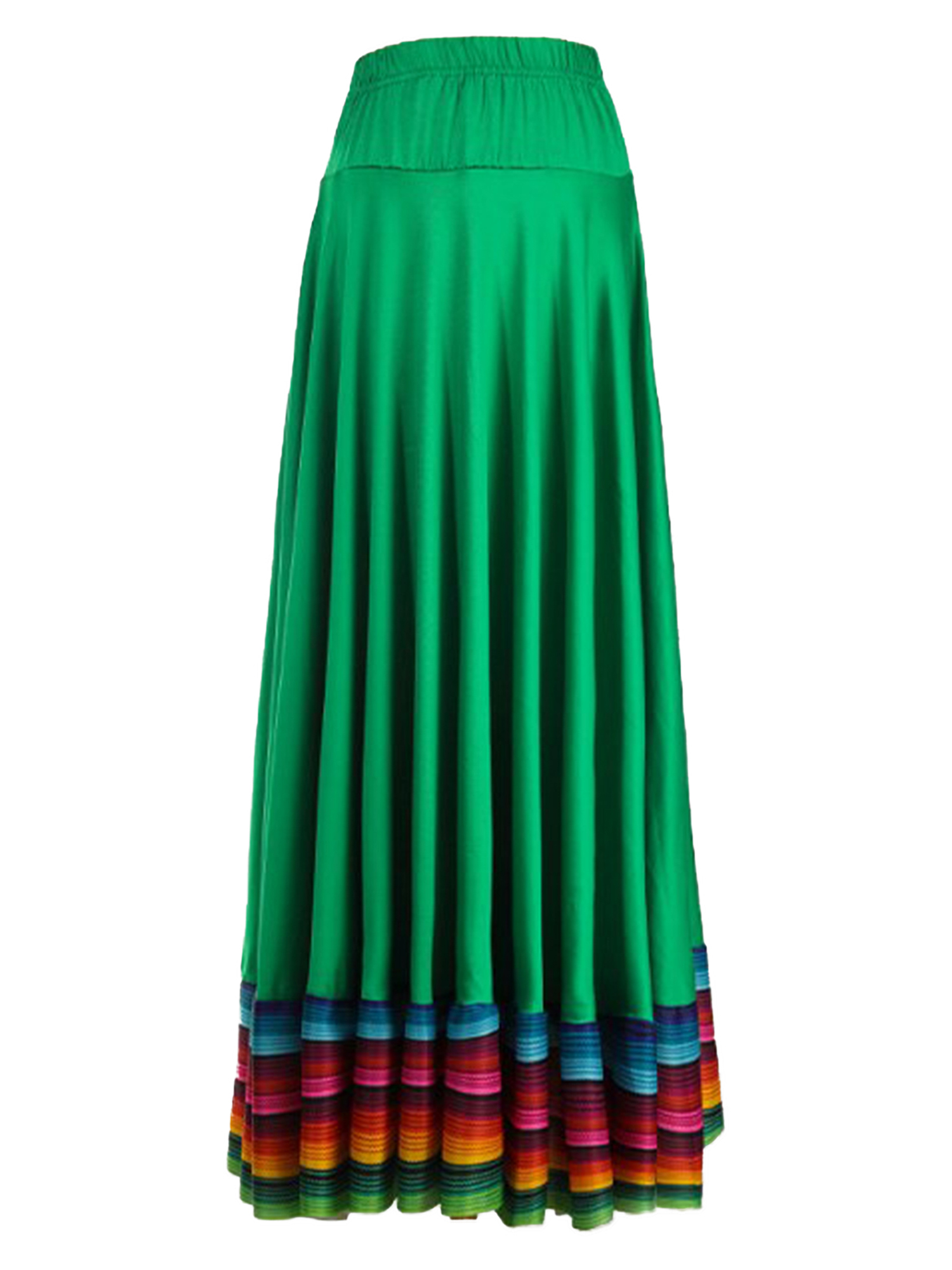 Womens Folklorico Dance Skirt Spanish Flamenco Colorful Big Swing Long Skirts Folkloric Mexican Folk Dance Performance Costume