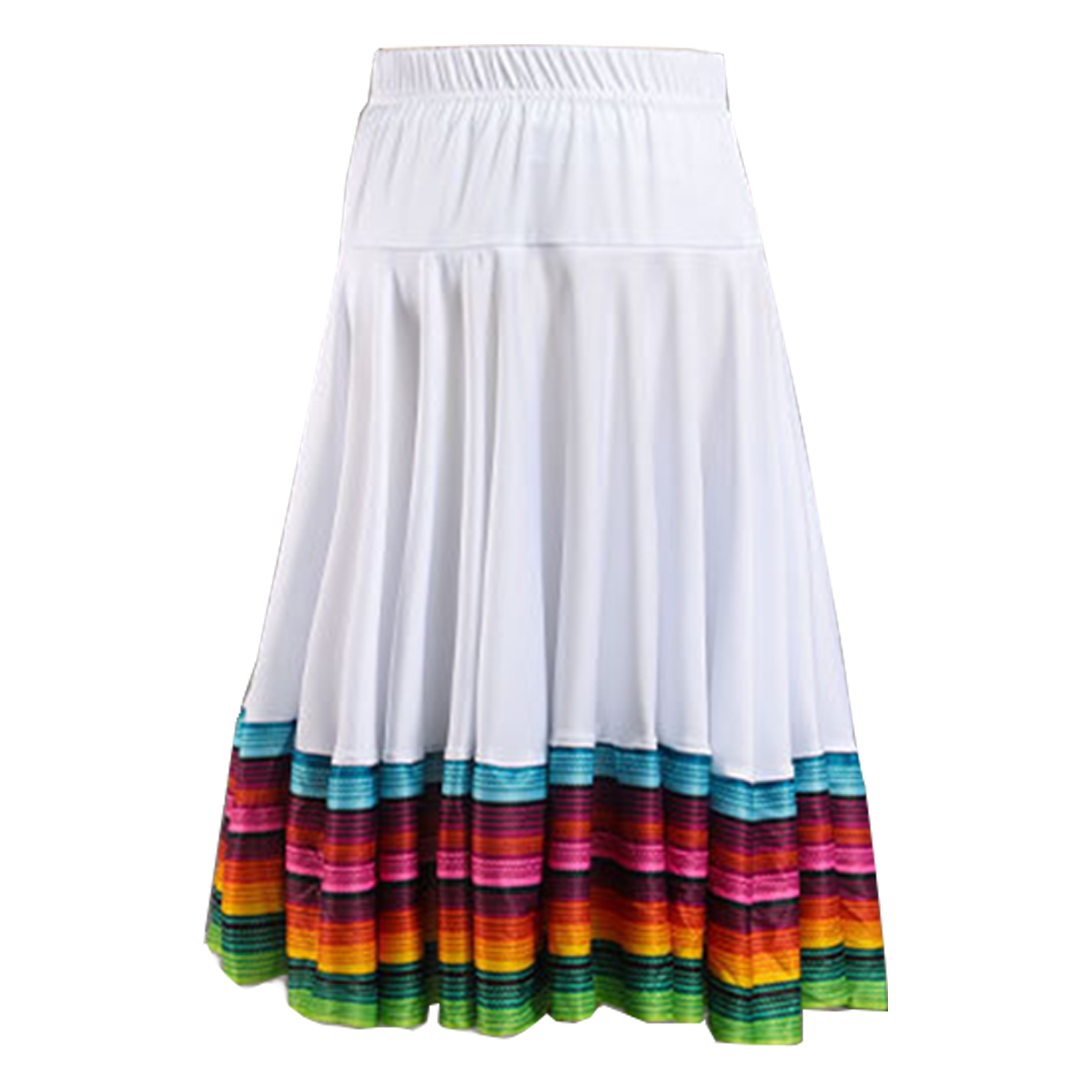 Womens Folklorico Dance Skirt Spanish Flamenco Colorful Big Swing Long Skirts Folkloric Mexican Folk Dance Performance Costume