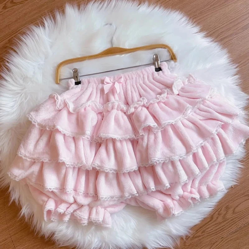 Japanese Lolita Kawaii Short Skirt Women Bow Pleated Sweet Shorts Female Korean New Fashion Elegant Casual Y2k Cute Skirt