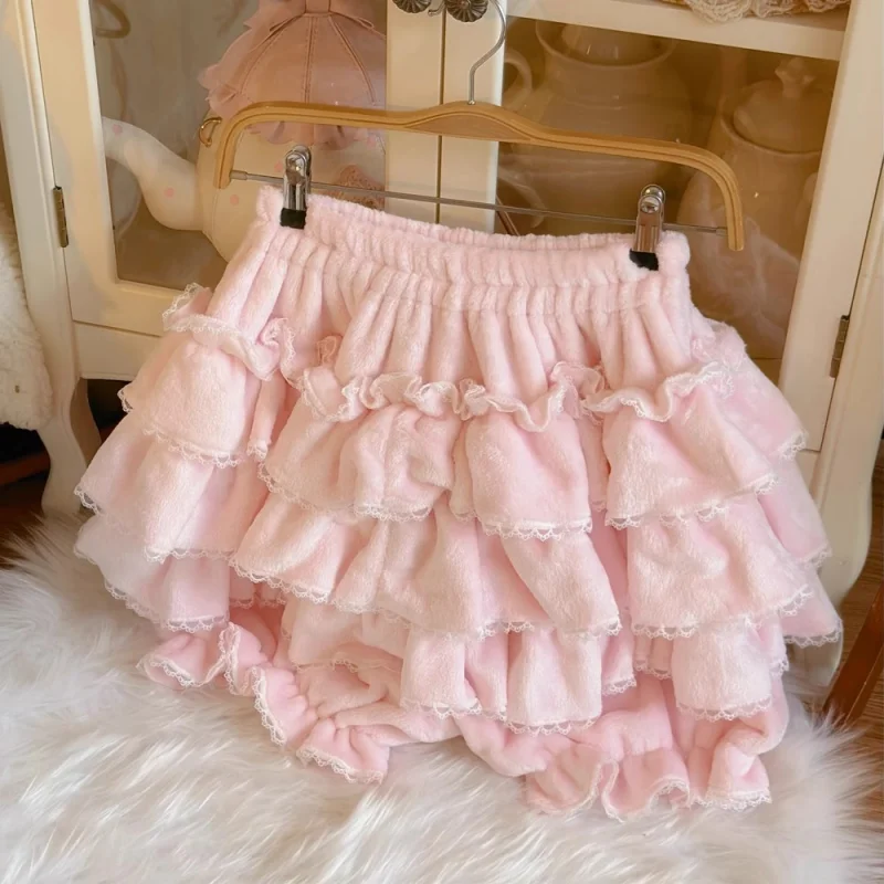 Japanese Lolita Kawaii Short Skirt Women Bow Pleated Sweet Shorts Female Korean New Fashion Elegant Casual Y2k Cute Skirt