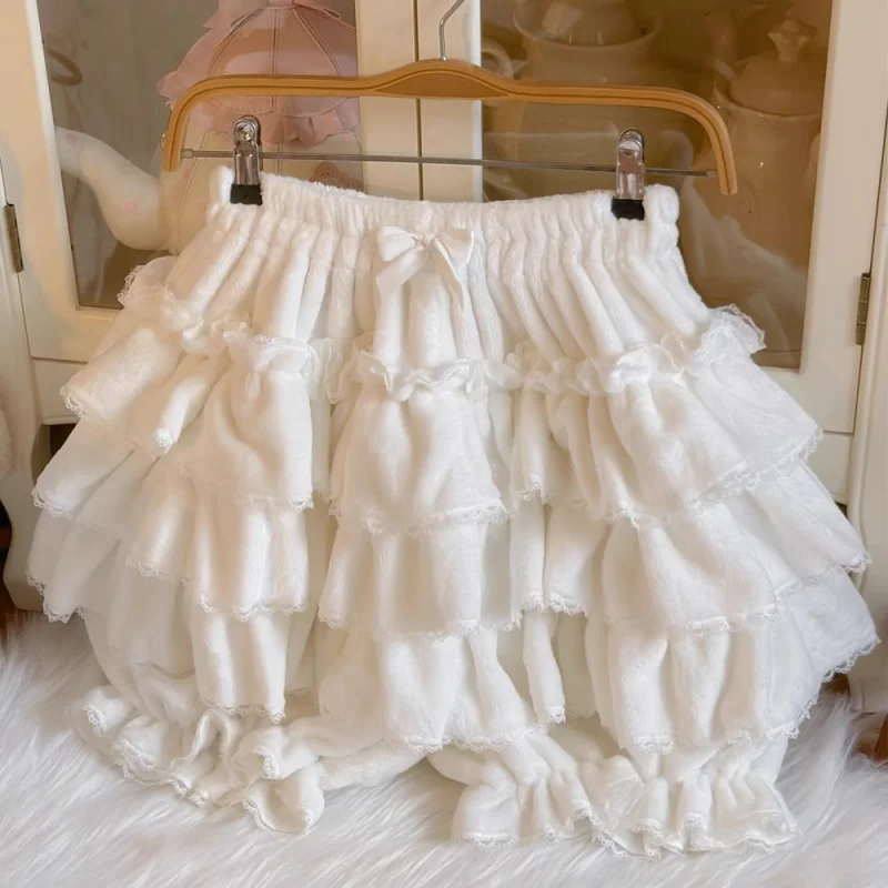 Japanese Lolita Kawaii Short Skirt Women Bow Pleated Sweet Shorts Female Korean New Fashion Elegant Casual Y2k Cute Skirt