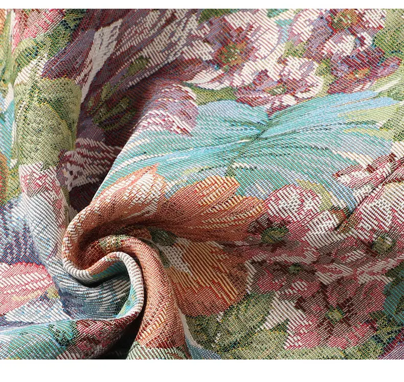 French-style colorful short skirt women spring and summer new retro oil painting fashion Jacquard plus size slim high waist