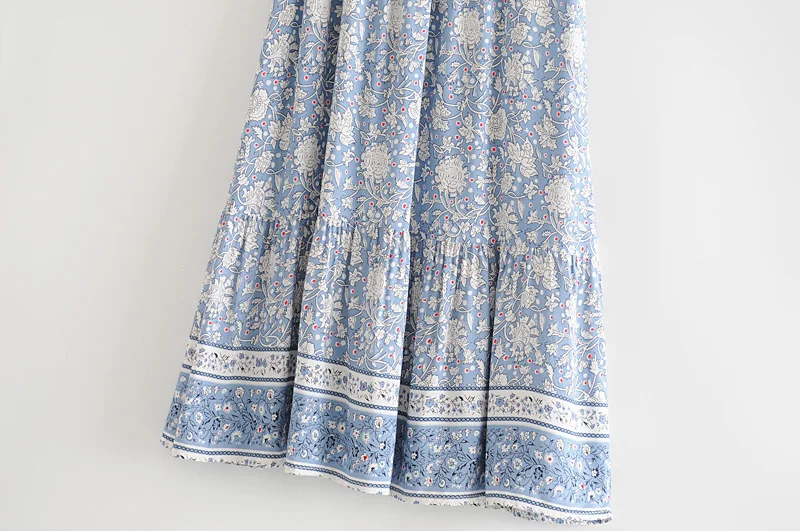 Boho Queens Fashion Women Hippie Beach Bohemian Floral Print Skirts High Waist Maxi A-Line Skirt Femme