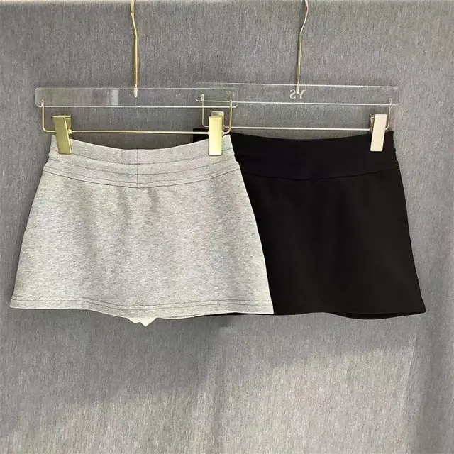 MEXZT Streetwear Mini Skirt Women Korean Fashion Black Drawstring Skirts Summer Preppy High Waist Basic Casual A Line Faldas New