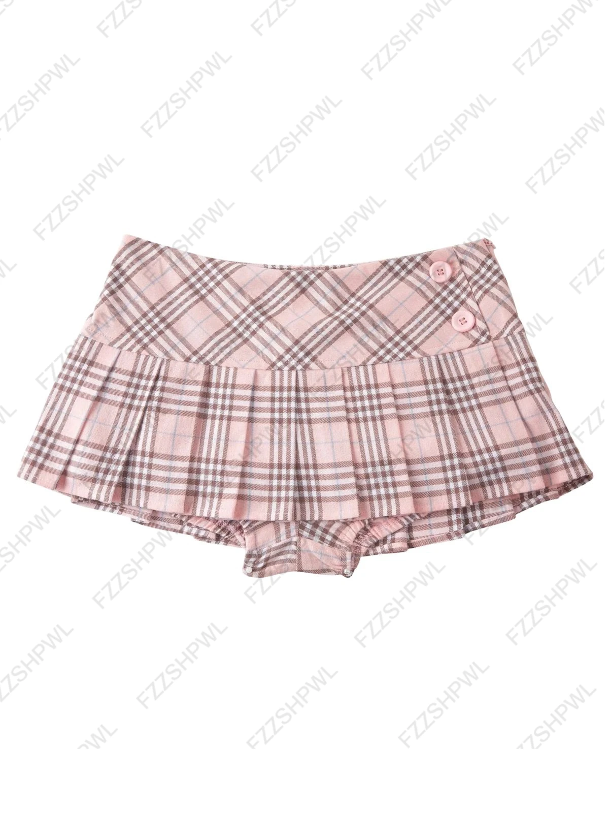 Y2K Skirt Fine checks Daily Young Cute Mini Skirt Streetwear High street Casual Classic Minimalist Girly style Low Rise Skirts