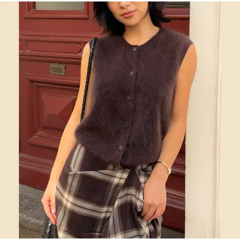 Women Checked Midi Skirt Fashion Casual Pleated Irregular High Waist Slim Mid-length Bottom Lady Daily New Commute Street Skirt