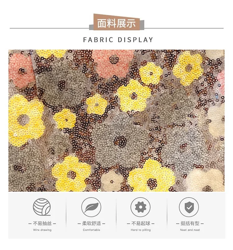 New Summer Fashion Skirt Women Colorful Sequins Floral Embroidered High Waist Slim A-line Elegant Party Skirts Clothing