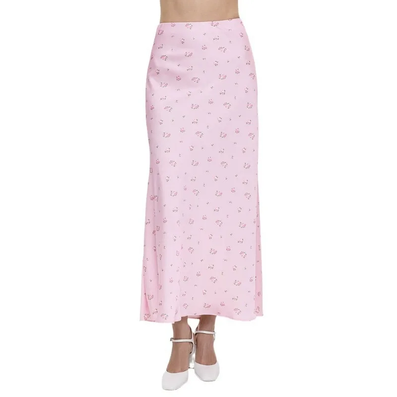 Summer Printed Fashion Long Skirt for Women High Waist Contrast Patchwork Slim Elegant Party Looks Ladies Y2k Maxi Skirt