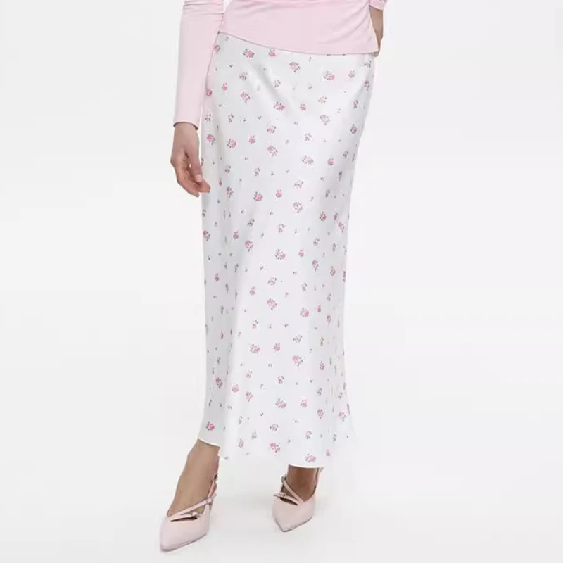 Summer Printed Fashion Long Skirt for Women High Waist Contrast Patchwork Slim Elegant Party Looks Ladies Y2k Maxi Skirt