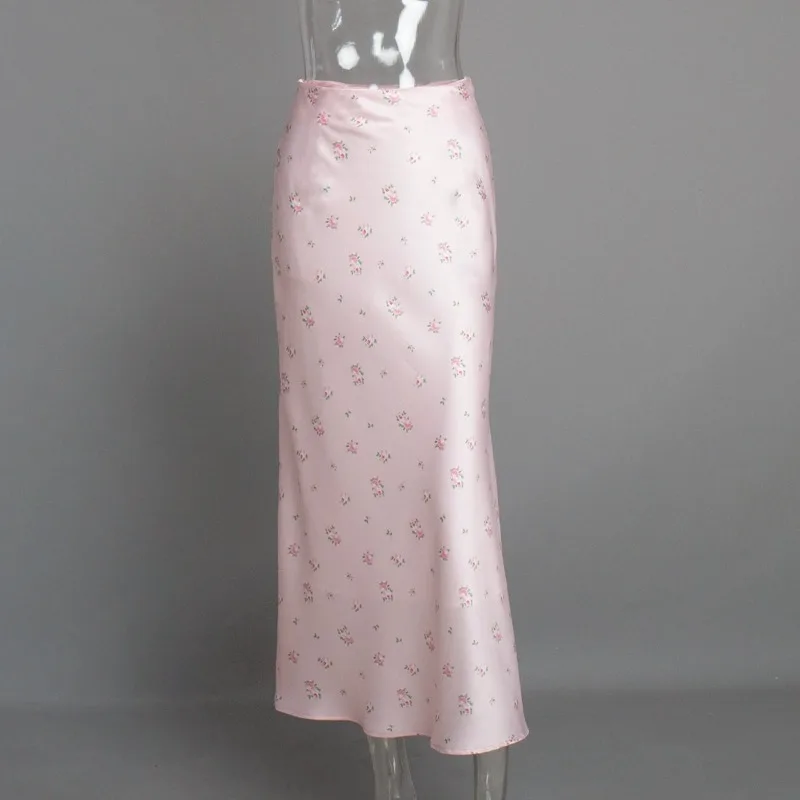 Summer Printed Fashion Long Skirt for Women High Waist Contrast Patchwork Slim Elegant Party Looks Ladies Y2k Maxi Skirt