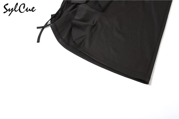 Nibber All-match Commuter Casual Young Girl Summer New Black Cross Simple Sexy Cool Breathable Soft Women's Knit Split Skirt