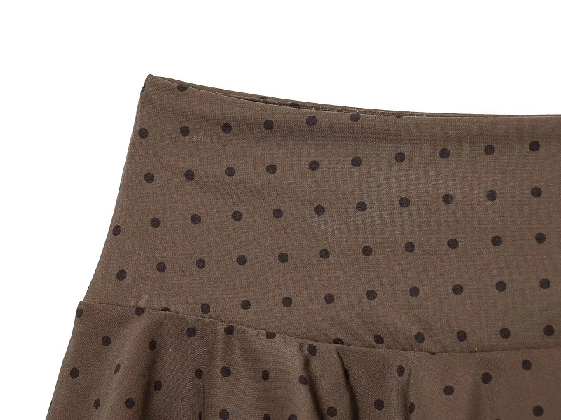 MUJER Pleated Mini Skirt Women Polka Dot Skorts for Women's Skirts Ruffle Mid Waist Skirt Women Layered Short Skirts for Woman
