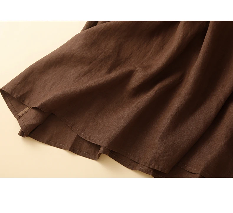 Women Casual Long Skirt New Arrival 2024 Spring Vintage Style Solid Color Elastic Waist Loose Female Cotton A-line Skirts B3671