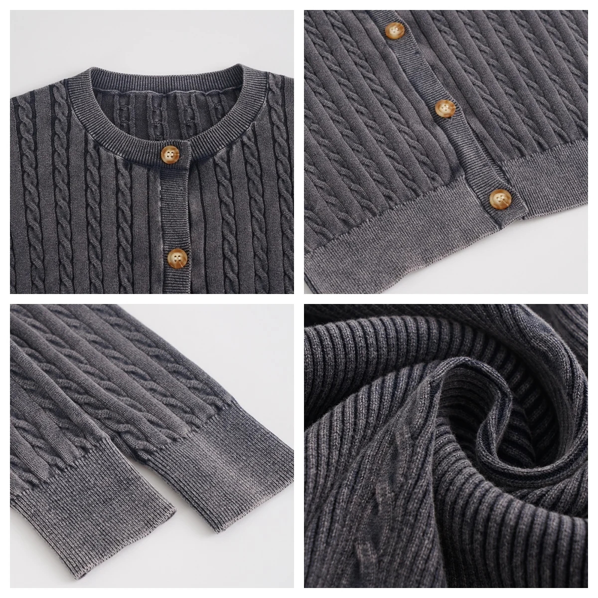 AP AW26 Women Washed Cable Cardigan and Knitting Skirt
