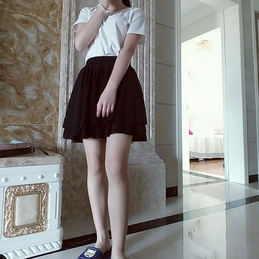 Elastic Waist Large Swing Yarn Have Safety Shorts Women Chiffon Skirt Fluffy Skirt Spring Summer Large Size Mini Sexy Bott Pants