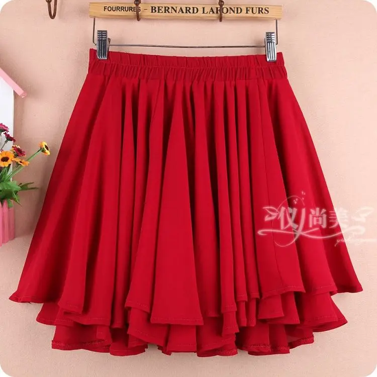 Elastic Waist Large Swing Yarn Have Safety Shorts Women Chiffon Skirt Fluffy Skirt Spring Summer Large Size Mini Sexy Bott Pants