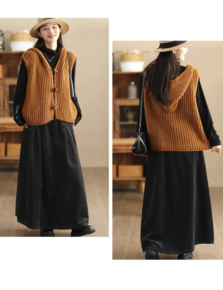 YZJNH 2024 Autumn New Half Length Skirt Women's Loose Corduroy Half Length Skirt Women's Elastic Waist Big Hem Velvet Long Skirt