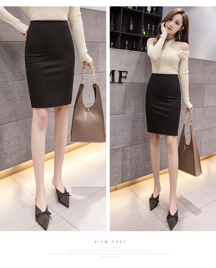Oversized Women Office Pencil Skirts 2026 Elegant Fashion Autumn High Wiast Black Skirt Korean Style Winter Skinny Corset Skirt
