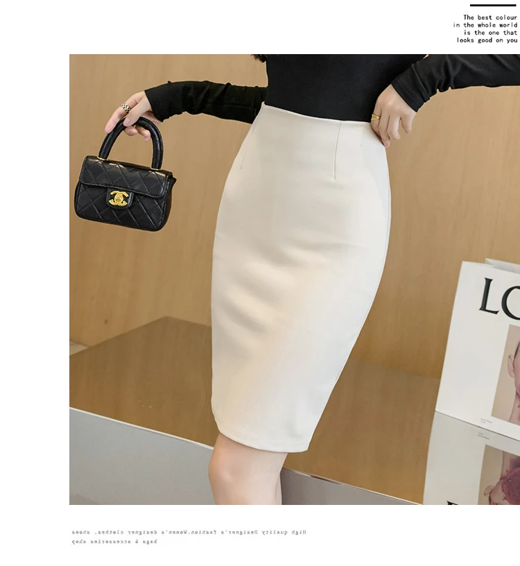 Oversized Women Office Pencil Skirts 2026 Elegant Fashion Autumn High Wiast Black Skirt Korean Style Winter Skinny Corset Skirt