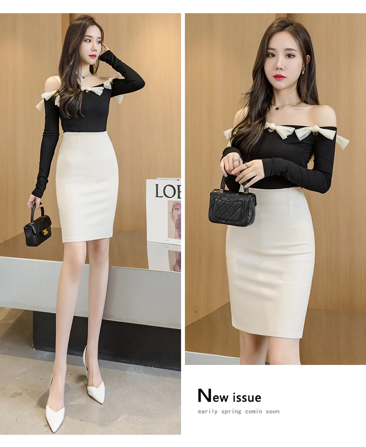 Oversized Women Office Pencil Skirts 2026 Elegant Fashion Autumn High Wiast Black Skirt Korean Style Winter Skinny Corset Skirt