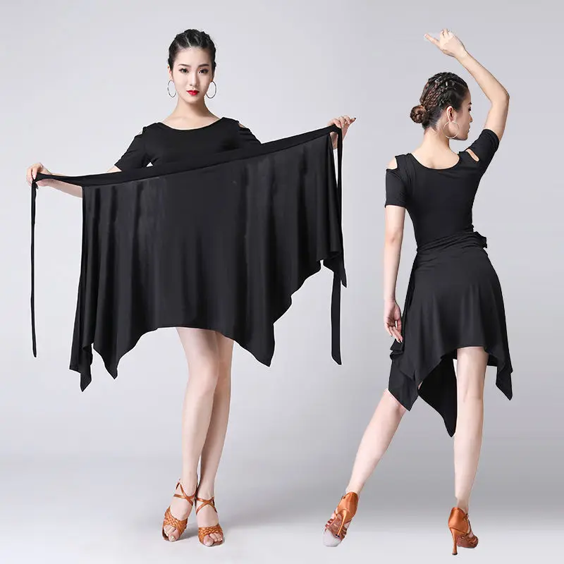 Latin Dance Apron Triangle Towel One-piece Adult Skirt Women Lace-up New Cha-cha Skirt Covering Hip ,Running Climbing Clothing