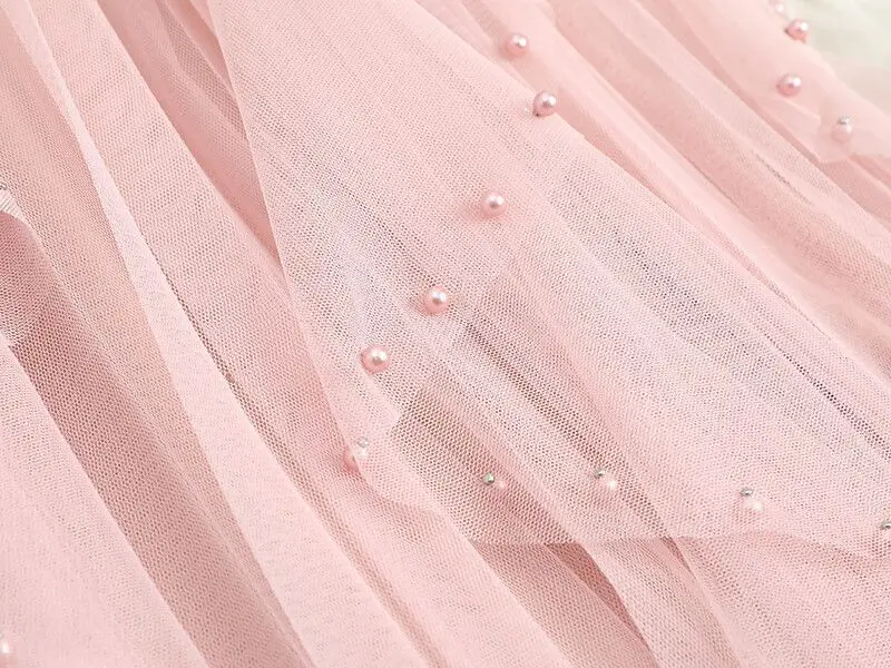 Chamliforve Women Tulle Mesh Skirt Elegant Elastic Waist Fairy Long A-line Tutu Skirt for Spring Summer High Waist Long Skirt