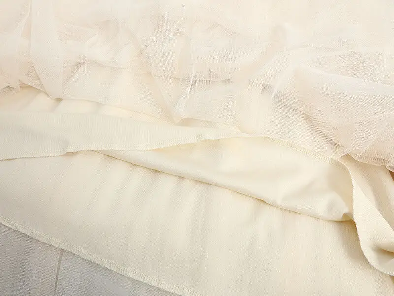 Chamliforve Women Tulle Mesh Skirt Elegant Elastic Waist Fairy Long A-line Tutu Skirt for Spring Summer High Waist Long Skirt