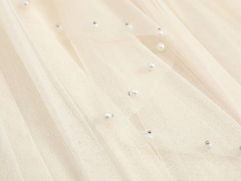 Chamliforve Women Tulle Mesh Skirt Elegant Elastic Waist Fairy Long A-line Tutu Skirt for Spring Summer High Waist Long Skirt